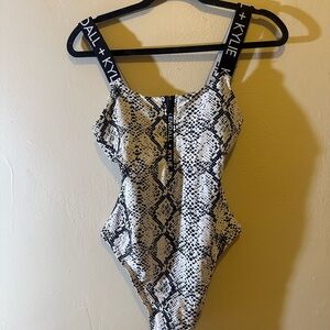 Kendall & Kylie Black and White Snakeskin Swim Coverup